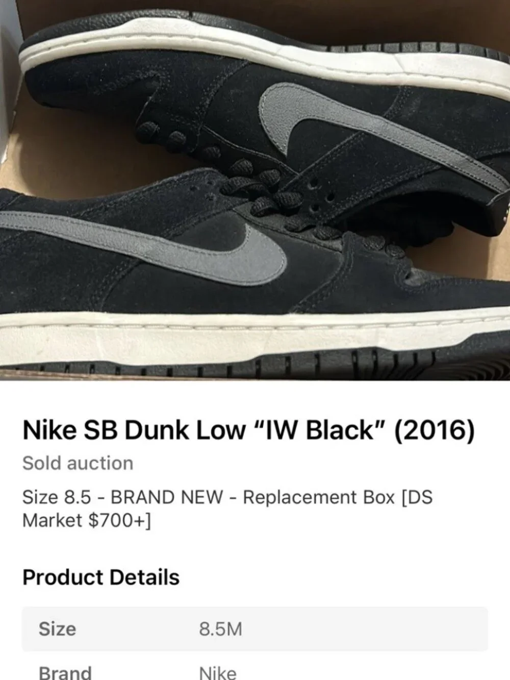 Nike SB Dunk Low Premium IW Ishod Wair Black 8.5